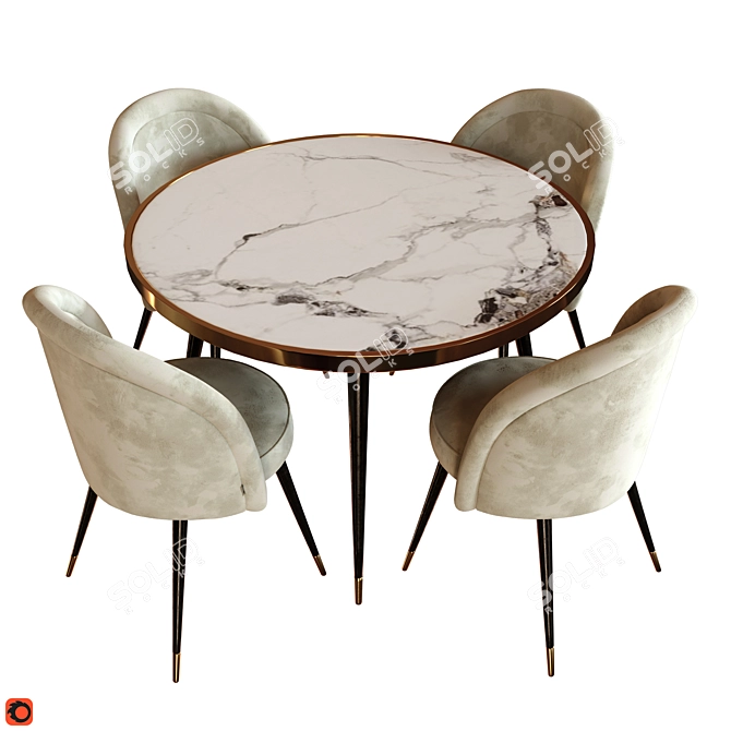 Eichholtz Chloe Set: Stylish Dining Chairs 3D model image 2