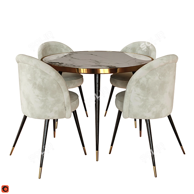 Eichholtz Chloe Set: Stylish Dining Chairs 3D model image 3