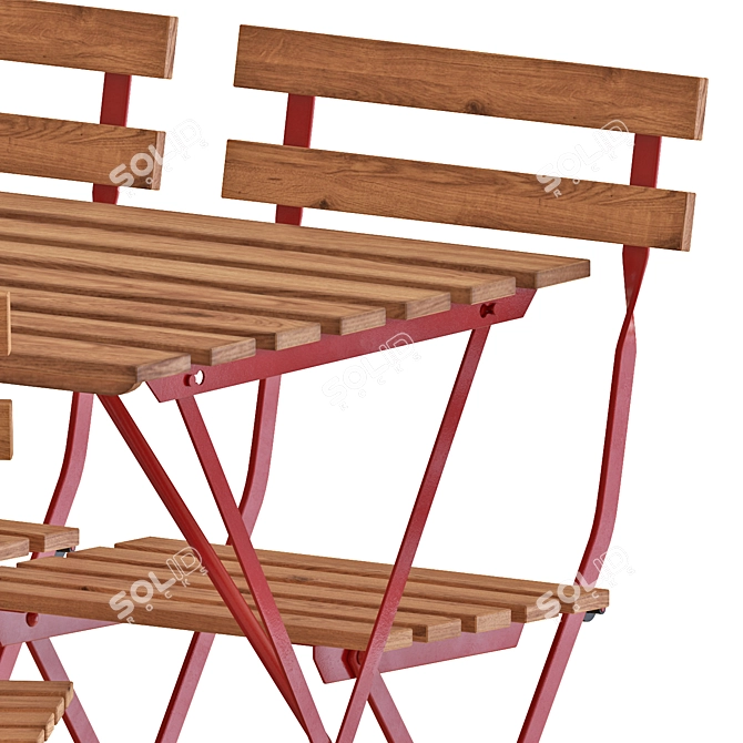 Outdoor Folding Table and Chairs Set 3D model image 2