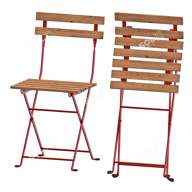 Outdoor Folding Table and Chairs Set 3D model image 3