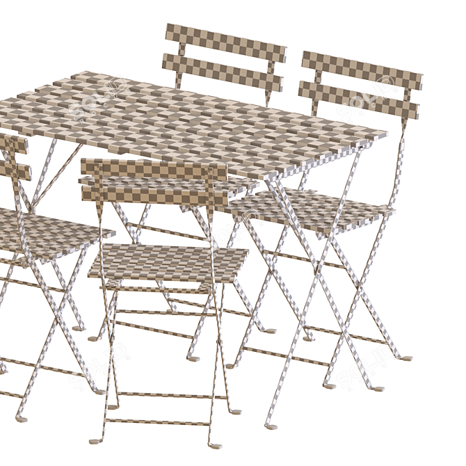 Outdoor Folding Table and Chairs Set 3D model image 5