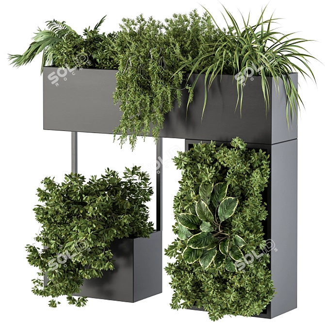 Wall-Mounted Plant Box: Bring Nature Indoors 3D model image 1