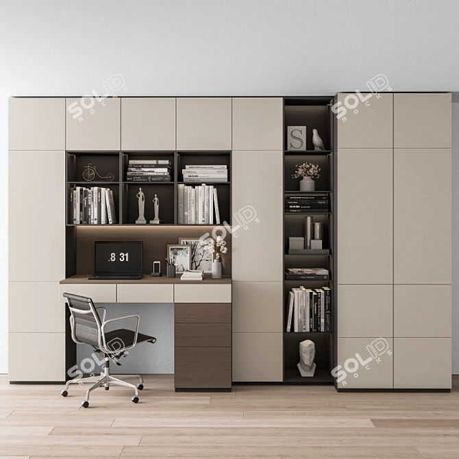 Sleek Home Office Set 3D model image 1