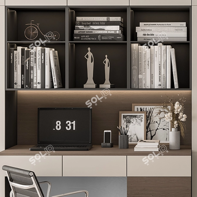 Sleek Home Office Set 3D model image 3