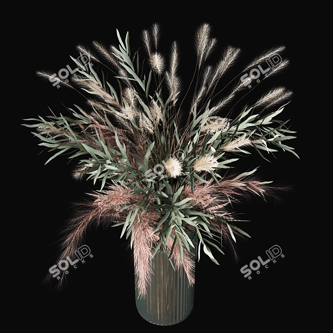 Eternal Blooms Dried Flower Bouquet 3D model image 2