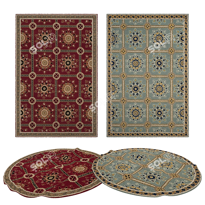 Versatile Rug Set: 8 Options 3D model image 1