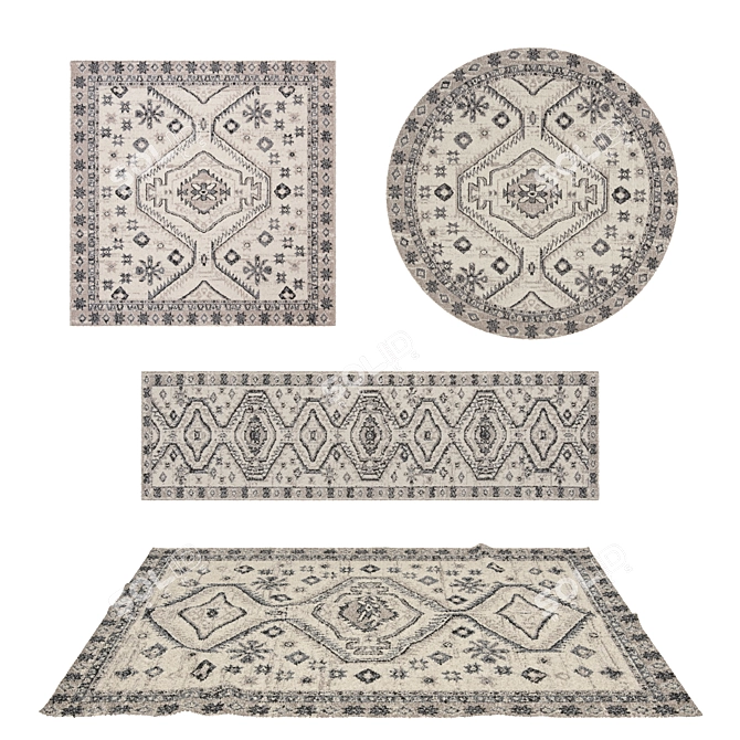 Versatile Rug Set: 8 Variations 3D model image 1