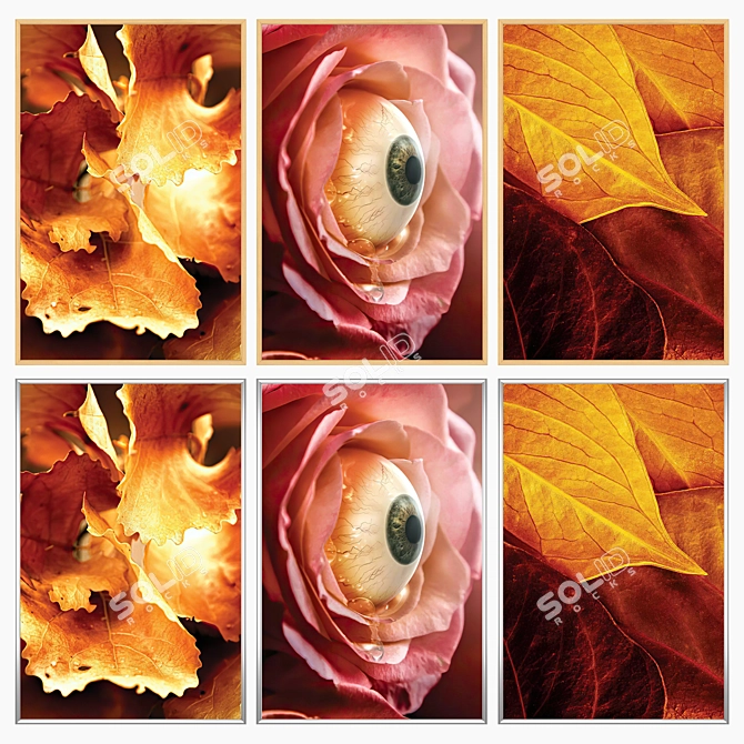 Versatile Set of 3 Wall Paintings 3D model image 3