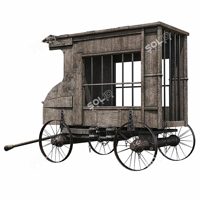 Medieval Carriage C1: Lowpoly Elegance 3D model image 2