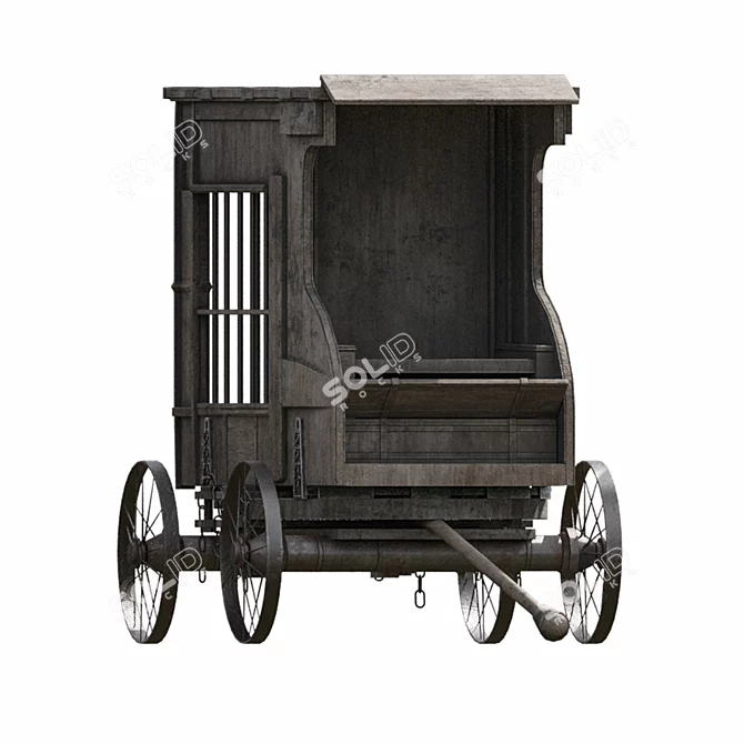 Medieval Carriage C1: Lowpoly Elegance 3D model image 4