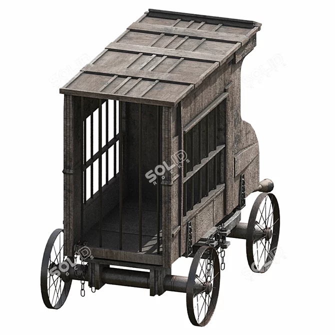 Medieval Carriage C1: Lowpoly Elegance 3D model image 5