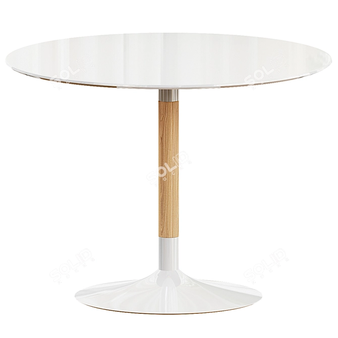 Elegant Swirl Round Dining Table 3D model image 1