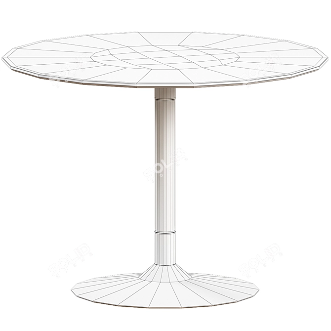 Elegant Swirl Round Dining Table 3D model image 2