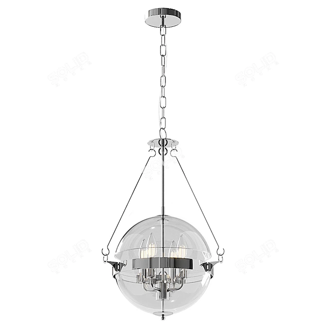 Sleek Glass Pendant Lamp by Lampatron 3D model image 2