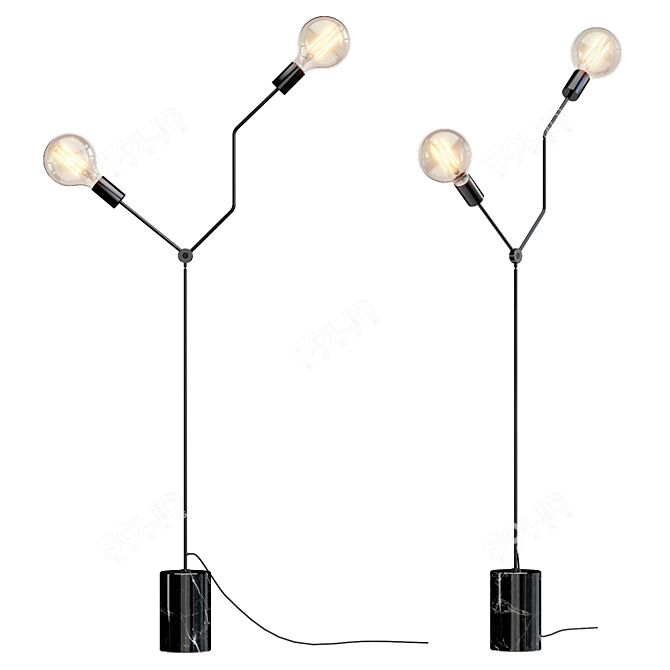 Nature-inspired Twig Floor Lamp 3D model image 1