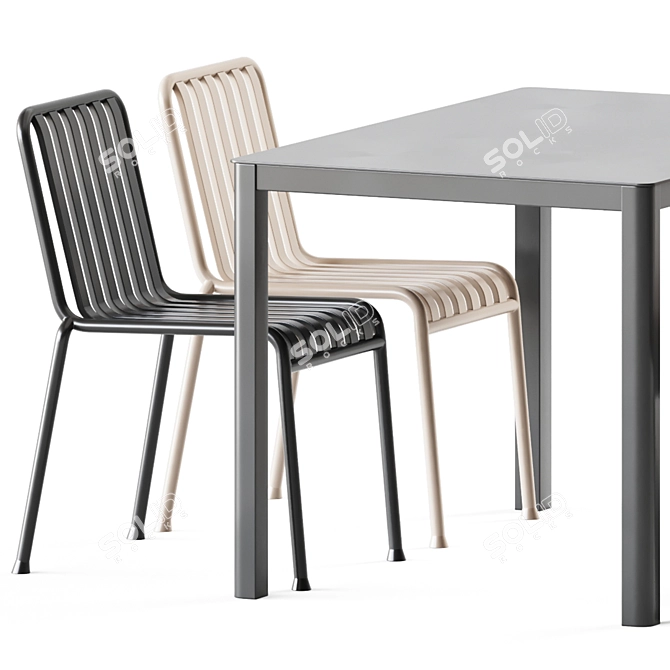 Sleek Dining Set: La Table and Palissade Chair 3D model image 2