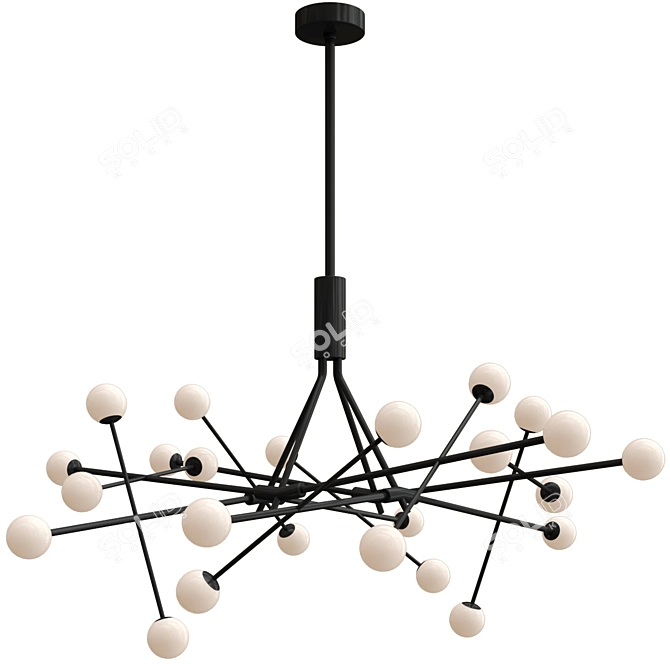 Elegant Moto LED Chandelier 3D model image 1