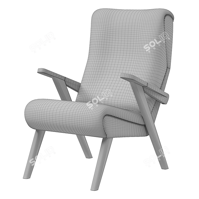 Johann B125: Stylish German Loft Armchair 3D model image 3