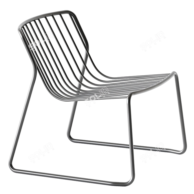 Elegant Nude LO Armchair 3D model image 1