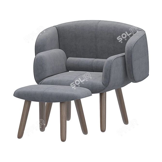 BoConcept Pouf: Comfort and Elegance 3D model image 1