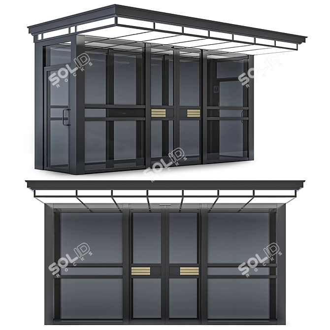 Modern Building Facade 3D Model 3D model image 1