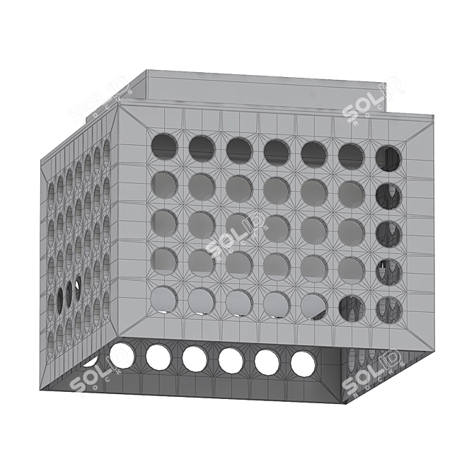 Sleek Square Flush Mount 3D model image 2