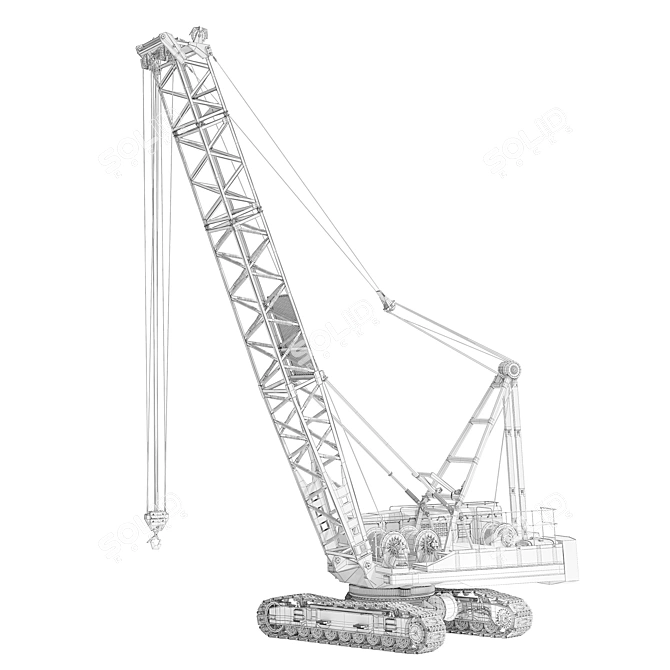 Durable DEK-361 Crawler Crane 3D model image 2