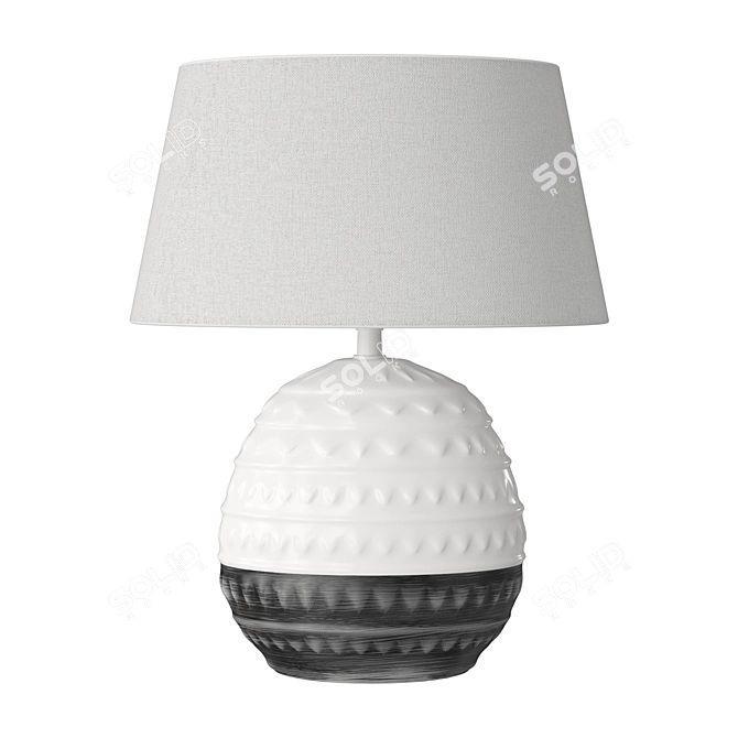 Modern Oval Ceramic Table Lamp 3D model image 2