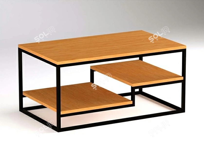 Modern 2-Shelf Mensola Table 3D model image 1