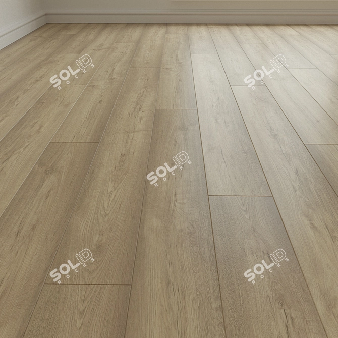 Premium Oak Laminate Flooring 3D model image 1