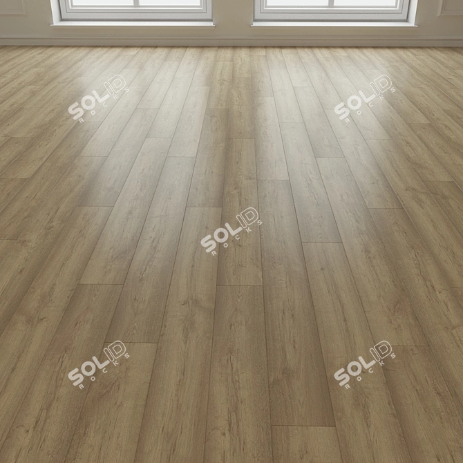 Premium Oak Laminate Flooring 3D model image 3