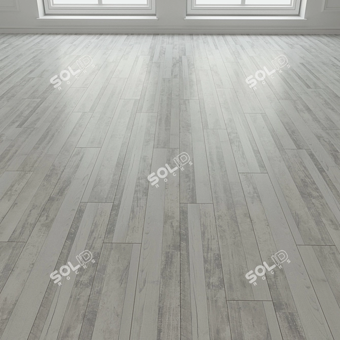 Title: Multistrip Pine Laminate Flooring 3D model image 3