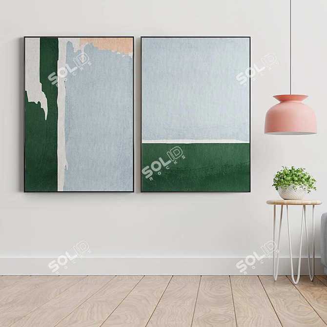 Modern Art Frame Set 3D model image 3