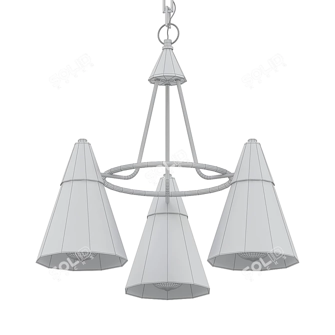 Elegant 3-Light Petra Chandelier 3D model image 2