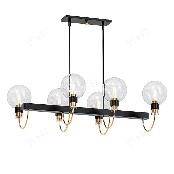 Bauhaus Bronze Linear Pendant 3D model image 1