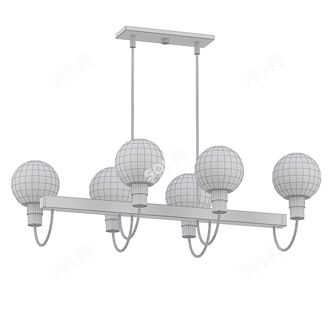 Bauhaus Bronze Linear Pendant 3D model image 2