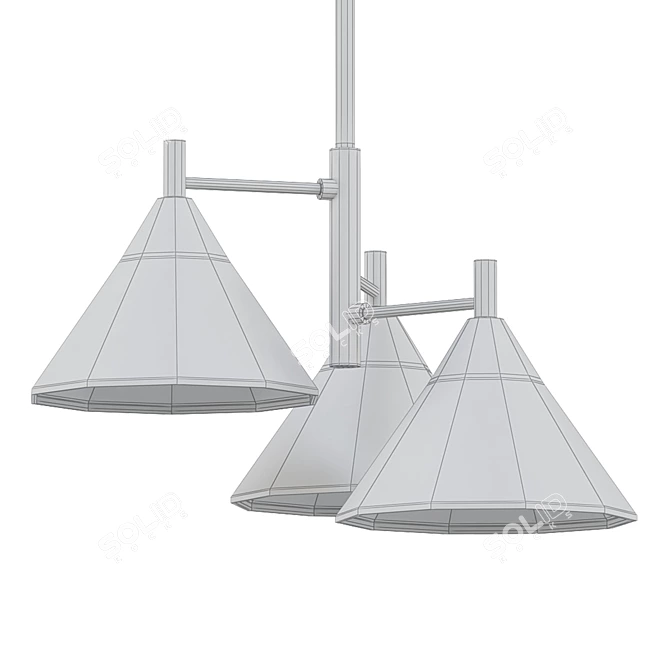 Modern Matte Black Chandelier 3D model image 2