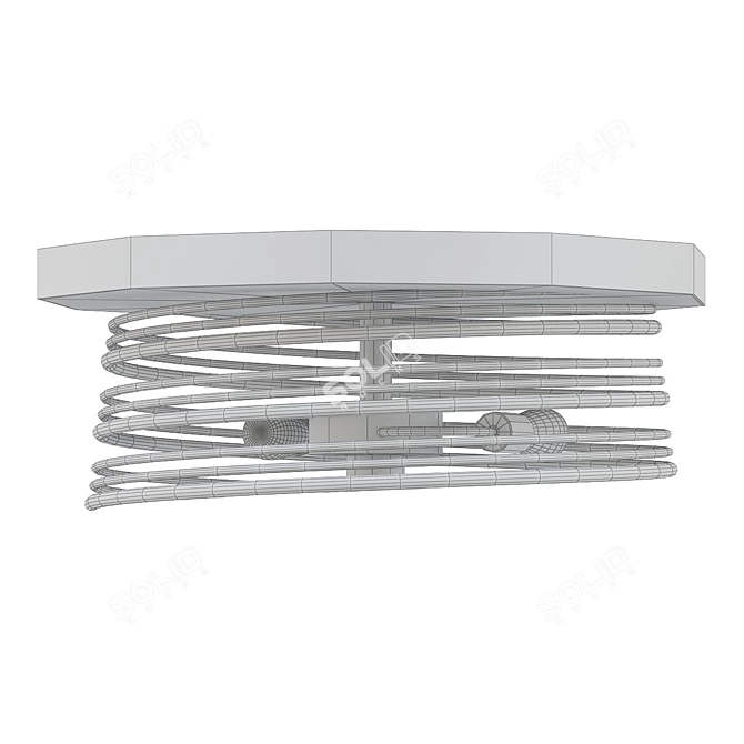 Sleek and Stylish Flush Mount 3D model image 2