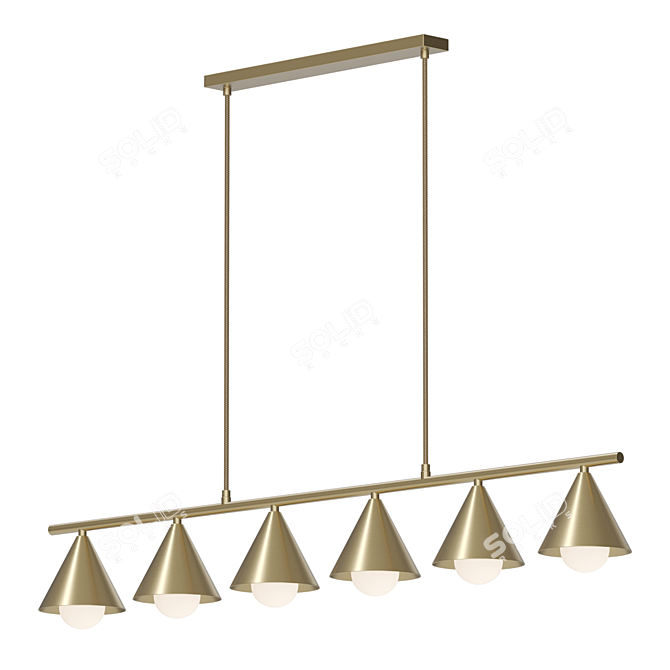 JENSY 6 - Brass Cone Pendant Light 3D model image 2