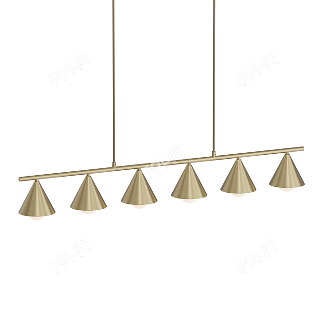 JENSY 6 - Brass Cone Pendant Light 3D model image 3