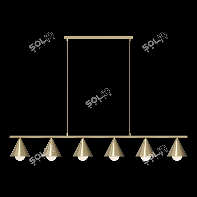 JENSY 6 - Brass Cone Pendant Light 3D model image 4