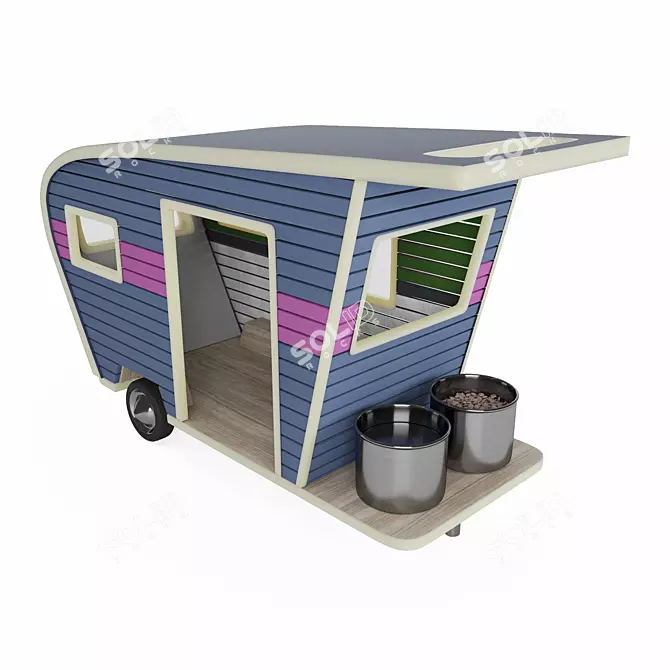 Title: Vintage-inspired Pet Trailers: Customizable & Stylish 3D model image 3