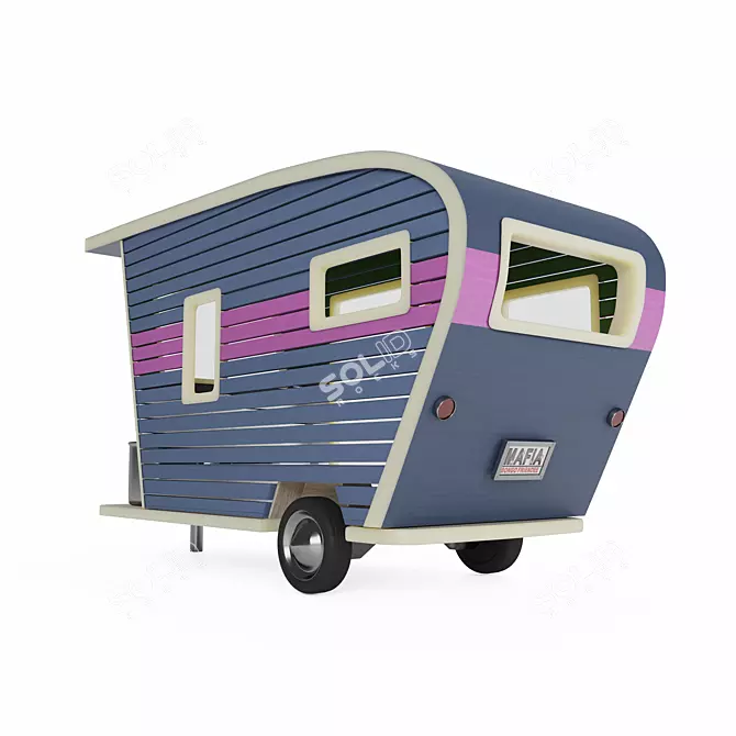 Title: Vintage-inspired Pet Trailers: Customizable & Stylish 3D model image 4