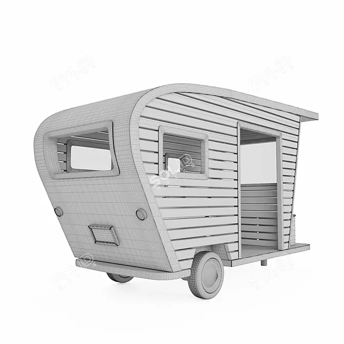 Title: Vintage-inspired Pet Trailers: Customizable & Stylish 3D model image 6