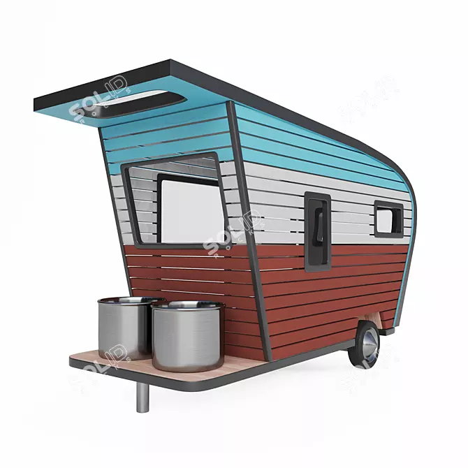 Title: Vintage-inspired Pet Trailers: Customizable & Stylish 3D model image 7