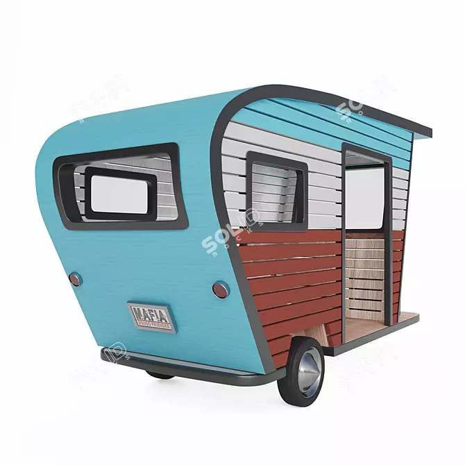 Title: Vintage-inspired Pet Trailers: Customizable & Stylish 3D model image 11