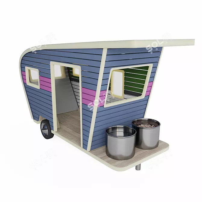 Title: Vintage-inspired Pet Trailers: Customizable & Stylish 3D model image 14