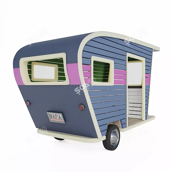 Title: Vintage-inspired Pet Trailers: Customizable & Stylish 3D model image 15