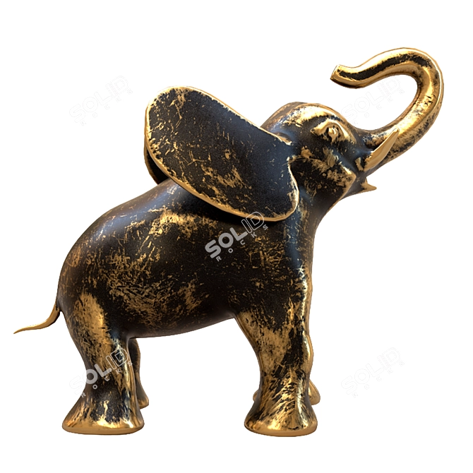 Majestic Elephant Sculpture 3D model image 2