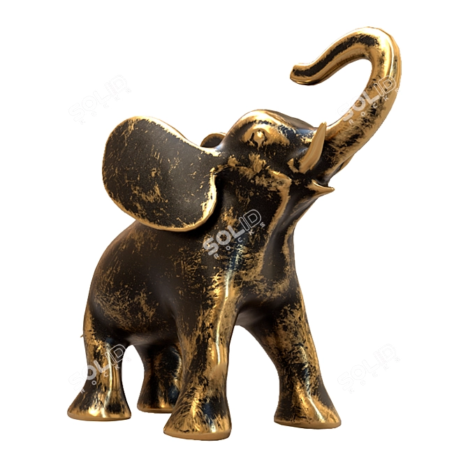 Majestic Elephant Sculpture 3D model image 5